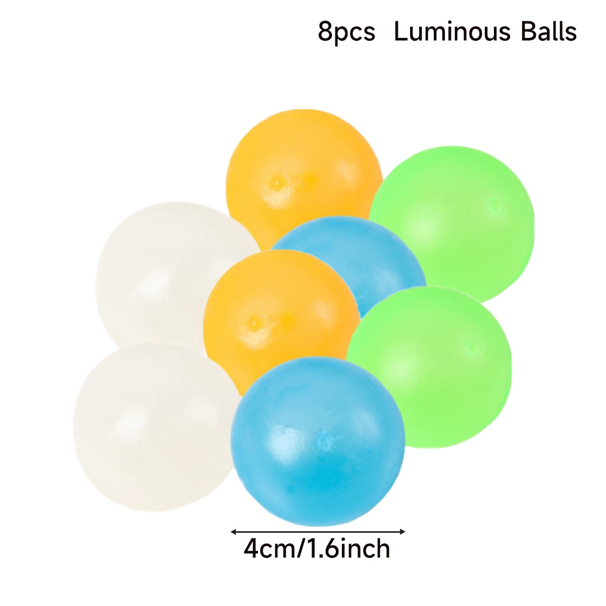 Luminescent Sticky Bouncing Balls