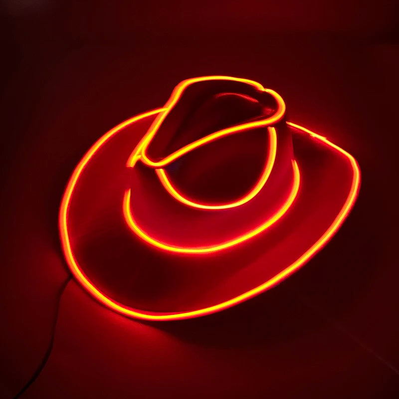 Glowing Neon Cowboy Hat