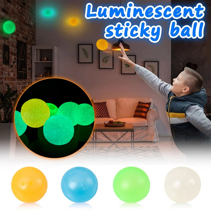 Luminescent Sticky Bouncing Balls